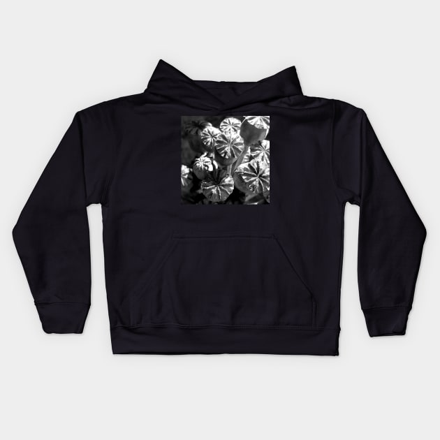 Poppy Flower Pods Bouquet Kids Hoodie by oknoki